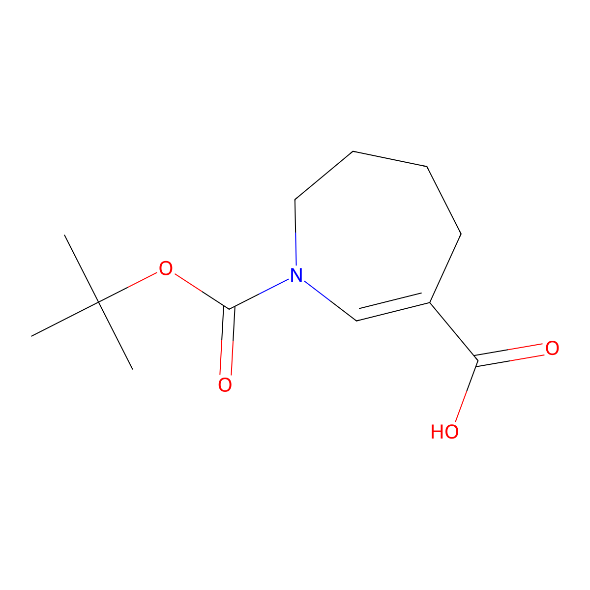 1-[(tert-butoxy)carbonyl]-4,5,6,7-tetrahydro-1H-azepine-3-carboxylic acid molecular structure, CAS 3017272-06-6