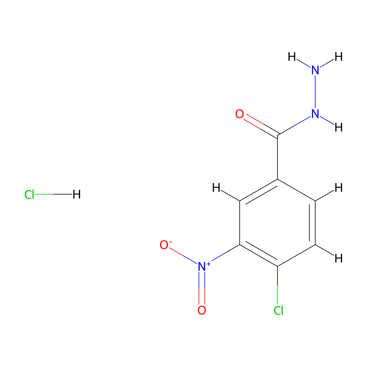4-Chloro-3-nitrobenzohydrazide hydrochloride molecular structure, CAS 3017272-10-2