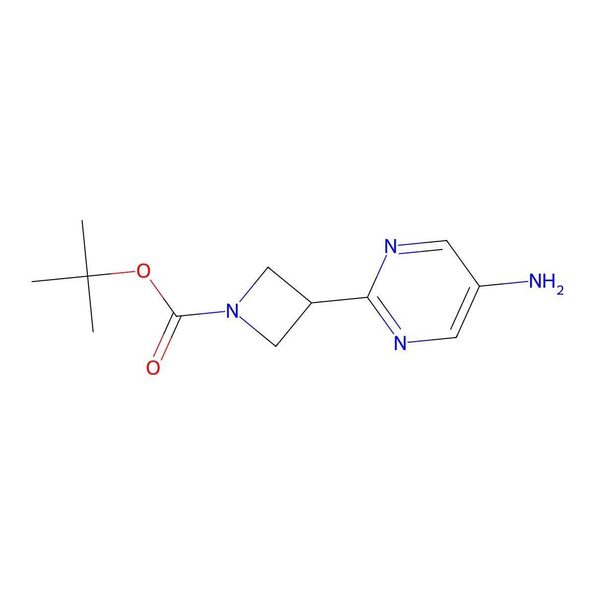 Tert-butyl 3-(5-aminopyrimidin-2-yl)azetidine-1-carboxylate molecular structure, CAS 3017272-16-8