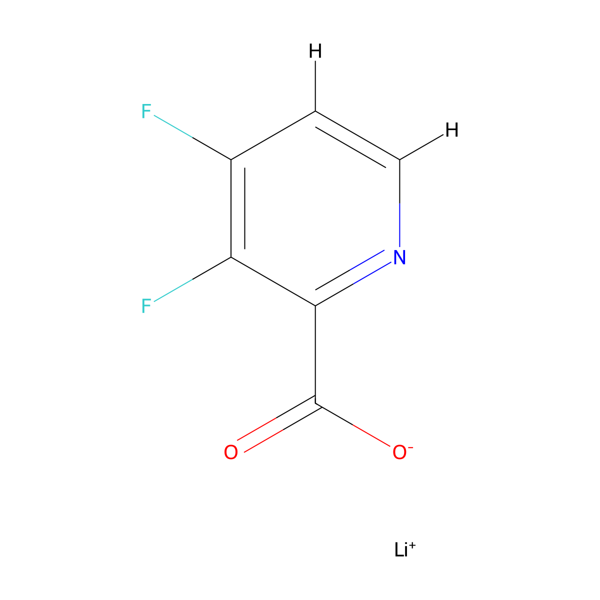 Lithium(1+) 3,4-difluoropyridine-2-carboxylate molecular structure, CAS 3017272-22-6