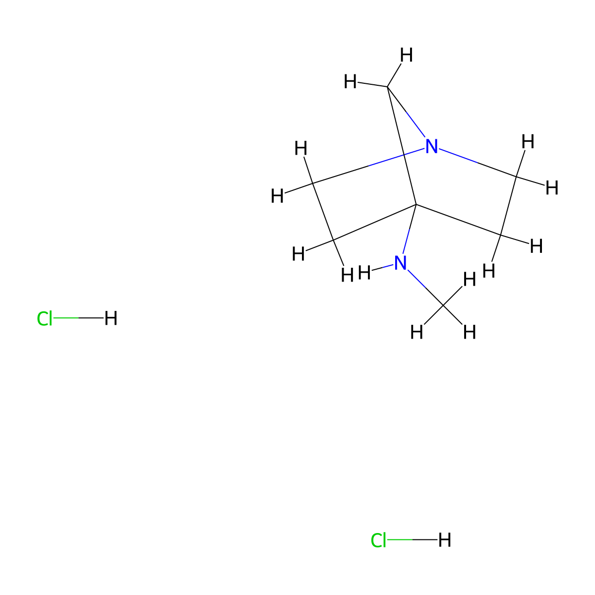 N-methyl-1-azabicyclo[2.2.1]heptan-4-amine;dihydrochloride molecular structure, CAS 3017272-25-9