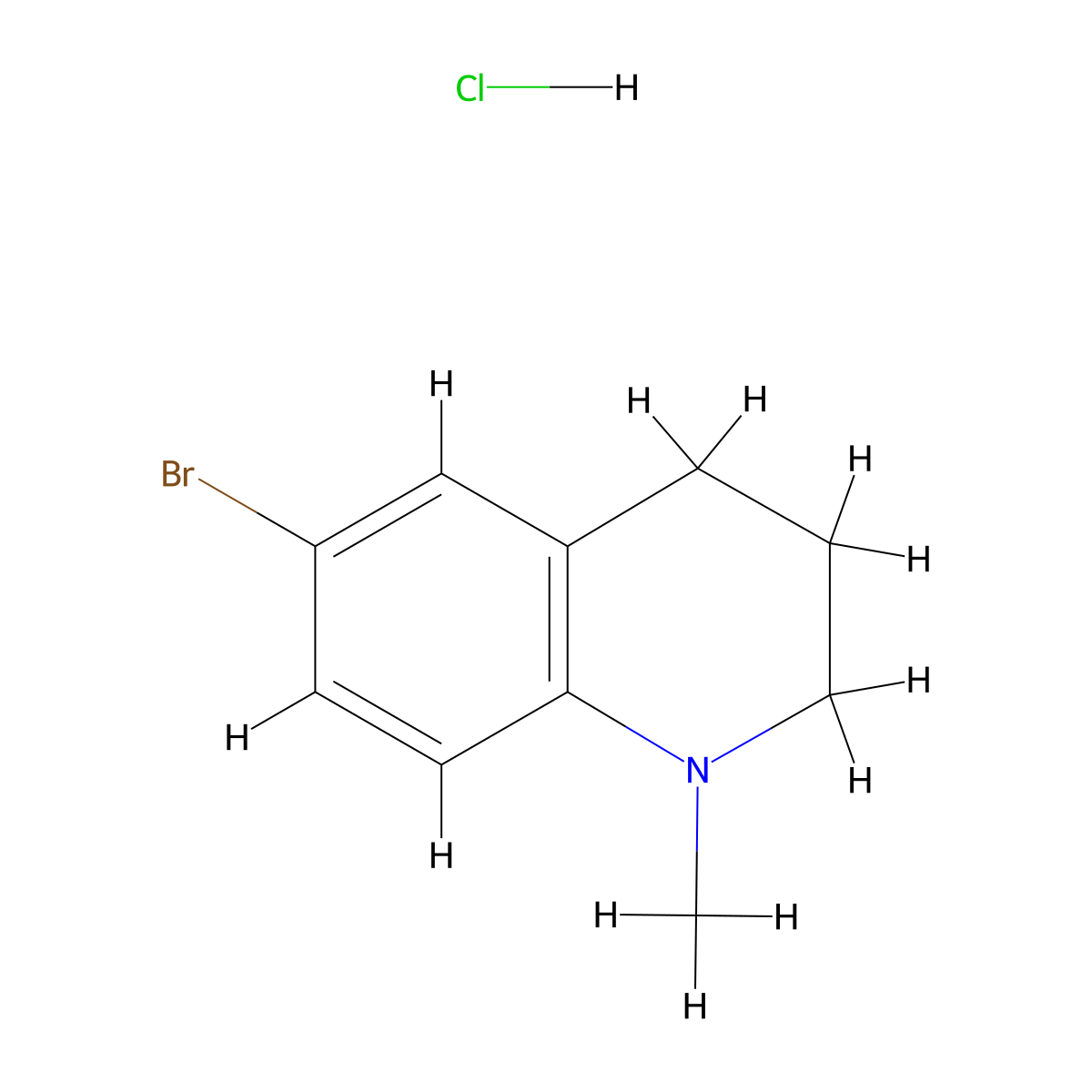 6-Bromo-1-methyl-1,2,3,4-tetrahydroquinoline hydrochloride molecular structure, CAS 3017272-29-3