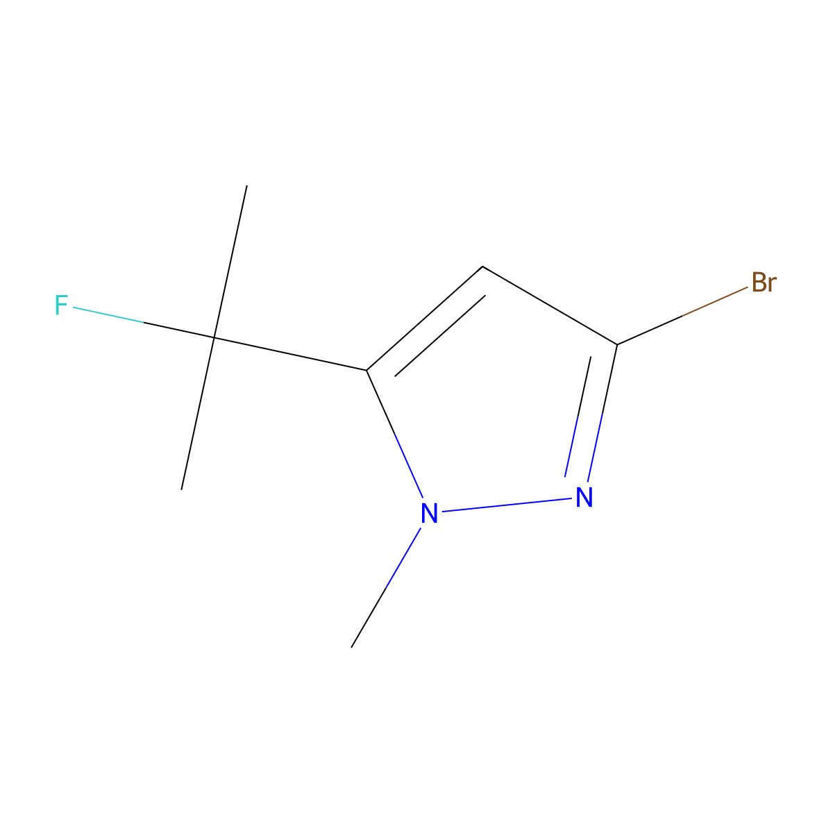 3-bromo-5-(2-fluoropropan-2-yl)-1-methyl-1H-pyrazole molecular structure, CAS 3017272-40-8