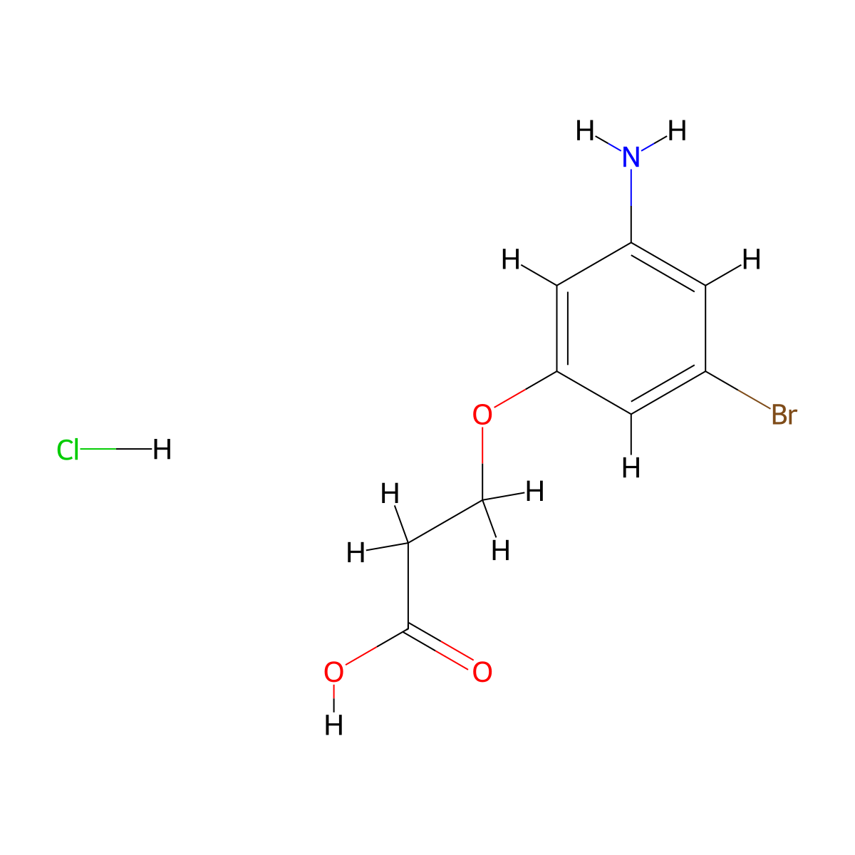 3-(3-Amino-5-bromophenoxy)propanoic acid hydrochloride molecular structure, CAS 3017272-44-2