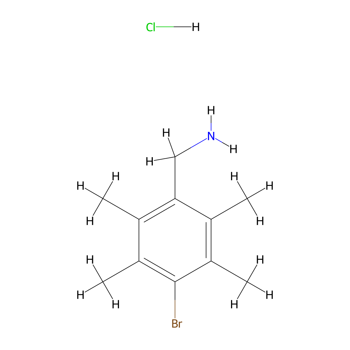 1-(4-Bromo-2,3,5,6-tetramethylphenyl)methanamine hydrochloride molecular structure, CAS 3017272-49-7