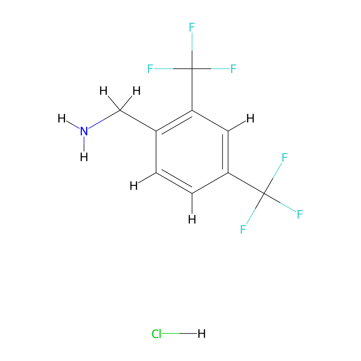 [2,4-Bis(trifluoromethyl)phenyl]methanamine;hydrochloride molecular structure, CAS 3017272-50-0