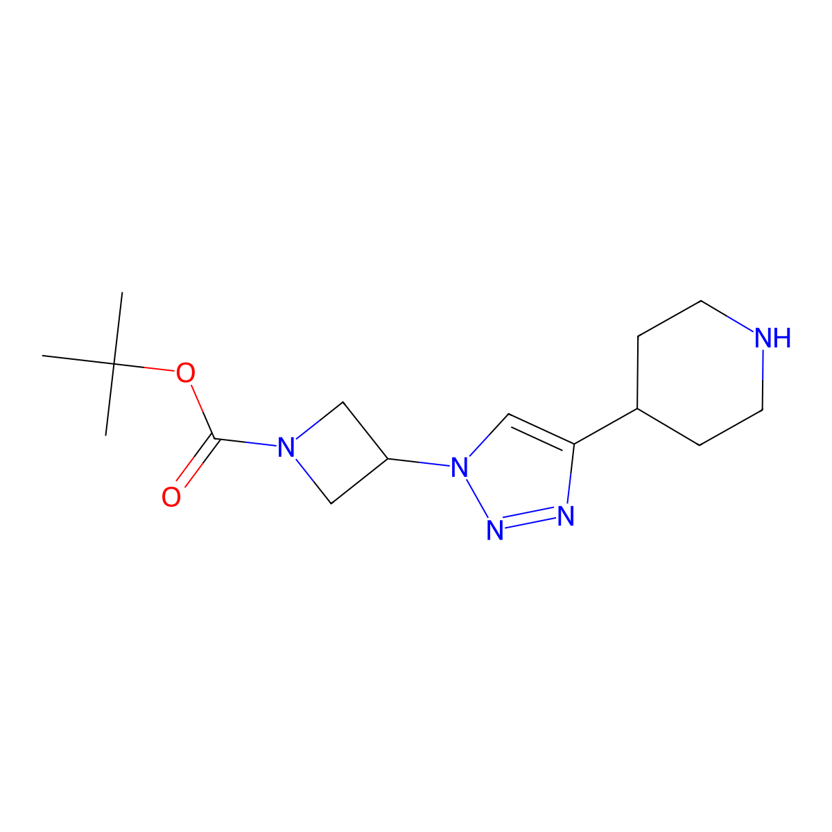 Tert-butyl 3-(4-piperidin-4-yltriazol-1-yl)azetidine-1-carboxylate molecular structure, CAS 3017272-55-5