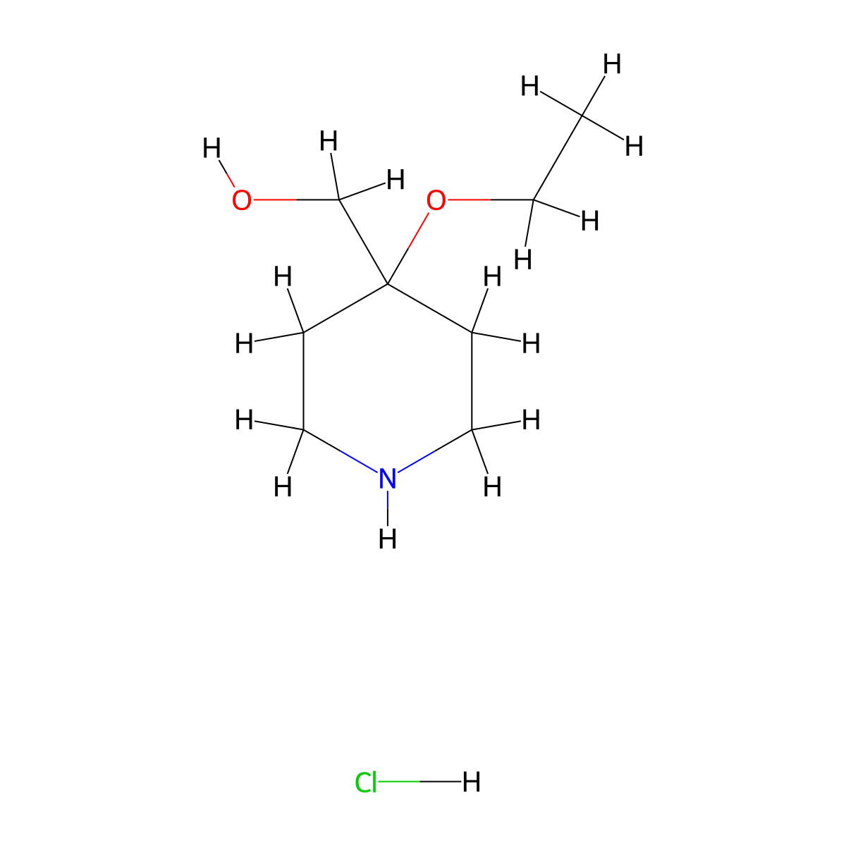 (4-Ethoxypiperidin-4-yl)methanol hydrochloride molecular structure, CAS 3017272-57-7