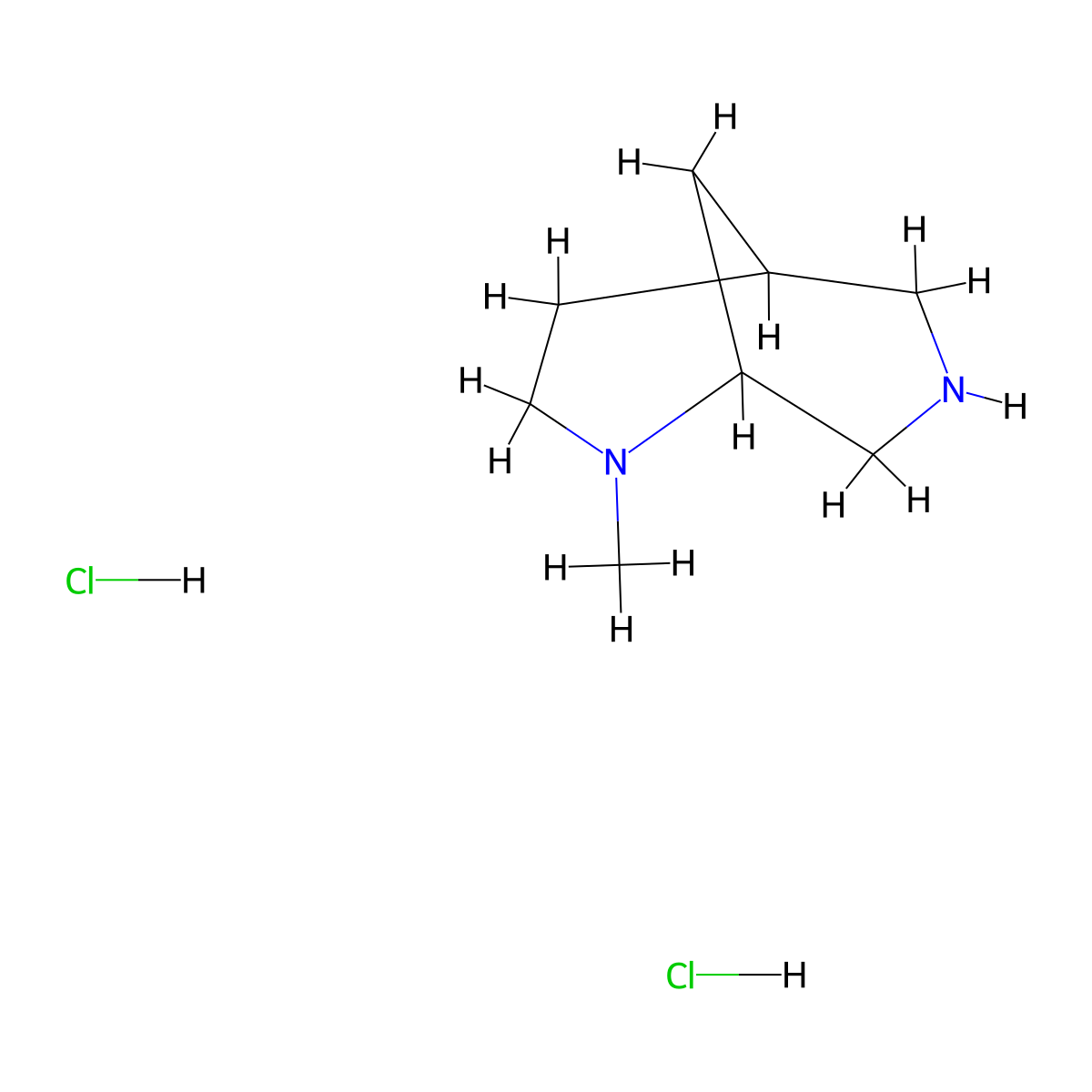 2-Methyl-2,7-diazabicyclo[3.3.1]nonane dihydrochloride molecular structure, CAS 3017272-65-7