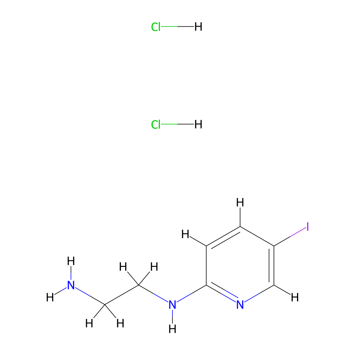 N1-(5-iodopyridin-2-yl)ethane-1,2-diamine dihydrochloride molecular structure, CAS 3017272-69-1
