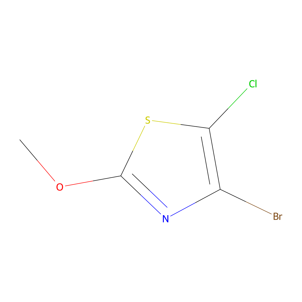4-Bromo-5-chloro-2-methoxy-1,3-thiazole molecular structure, CAS 3017272-71-5
