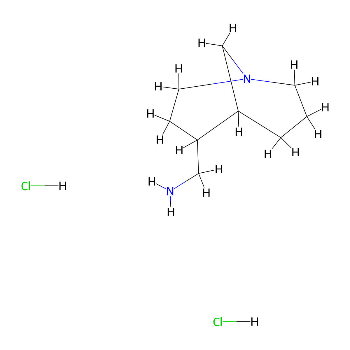 1-{1-Azabicyclo[3.3.1]nonan-4-yl}methanamine dihydrochloride molecular structure, CAS 3017272-76-0