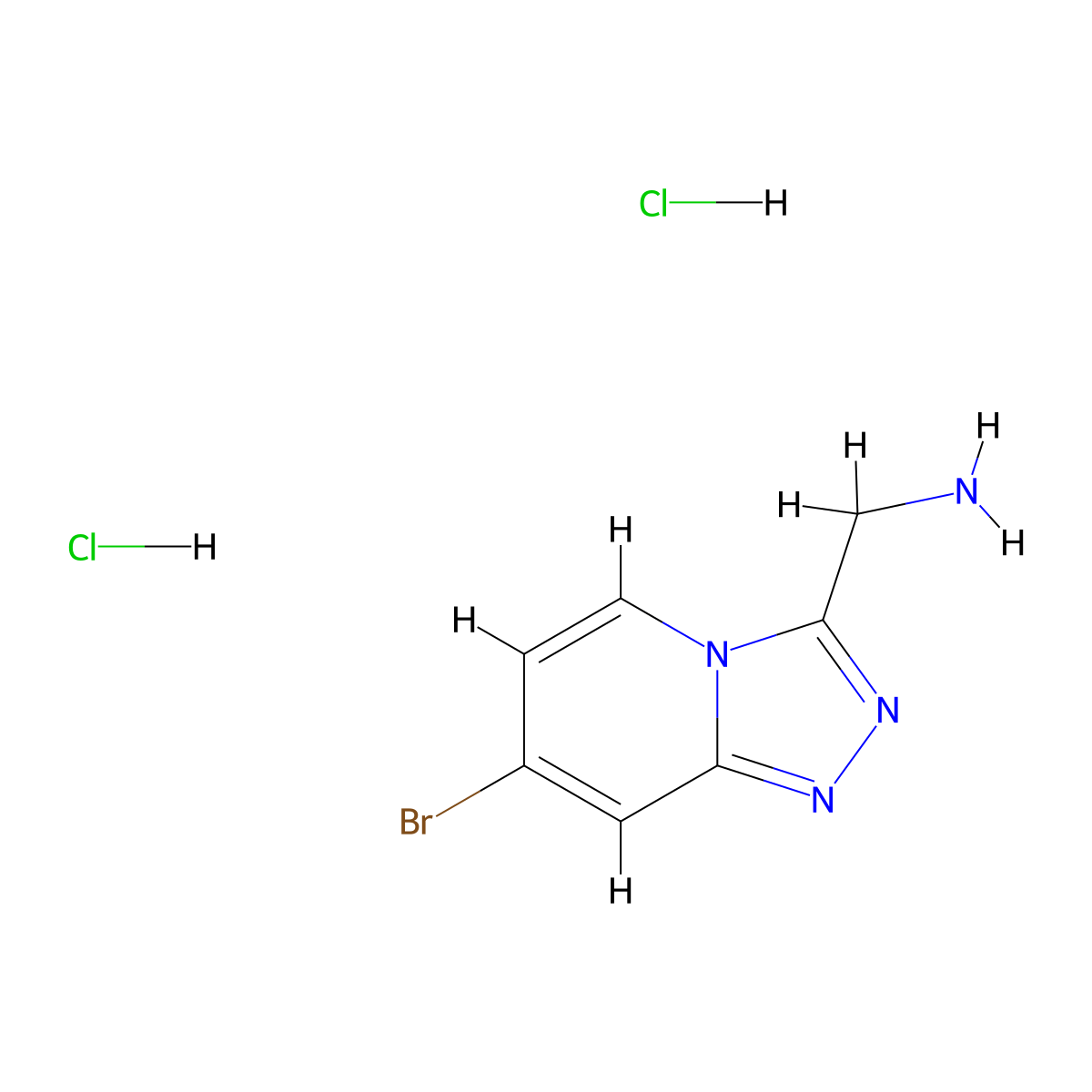 1-{7-Bromo-[1,2,4]triazolo[4,3-a]pyridin-3-yl}methanamine dihydrochloride molecular structure, CAS 3017272-87-3