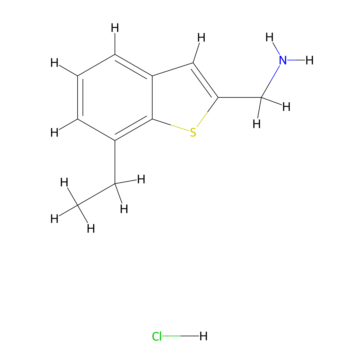 1-(7-Ethyl-1-benzothiophen-2-yl)methanamine hydrochloride molecular structure, CAS 3017272-90-8