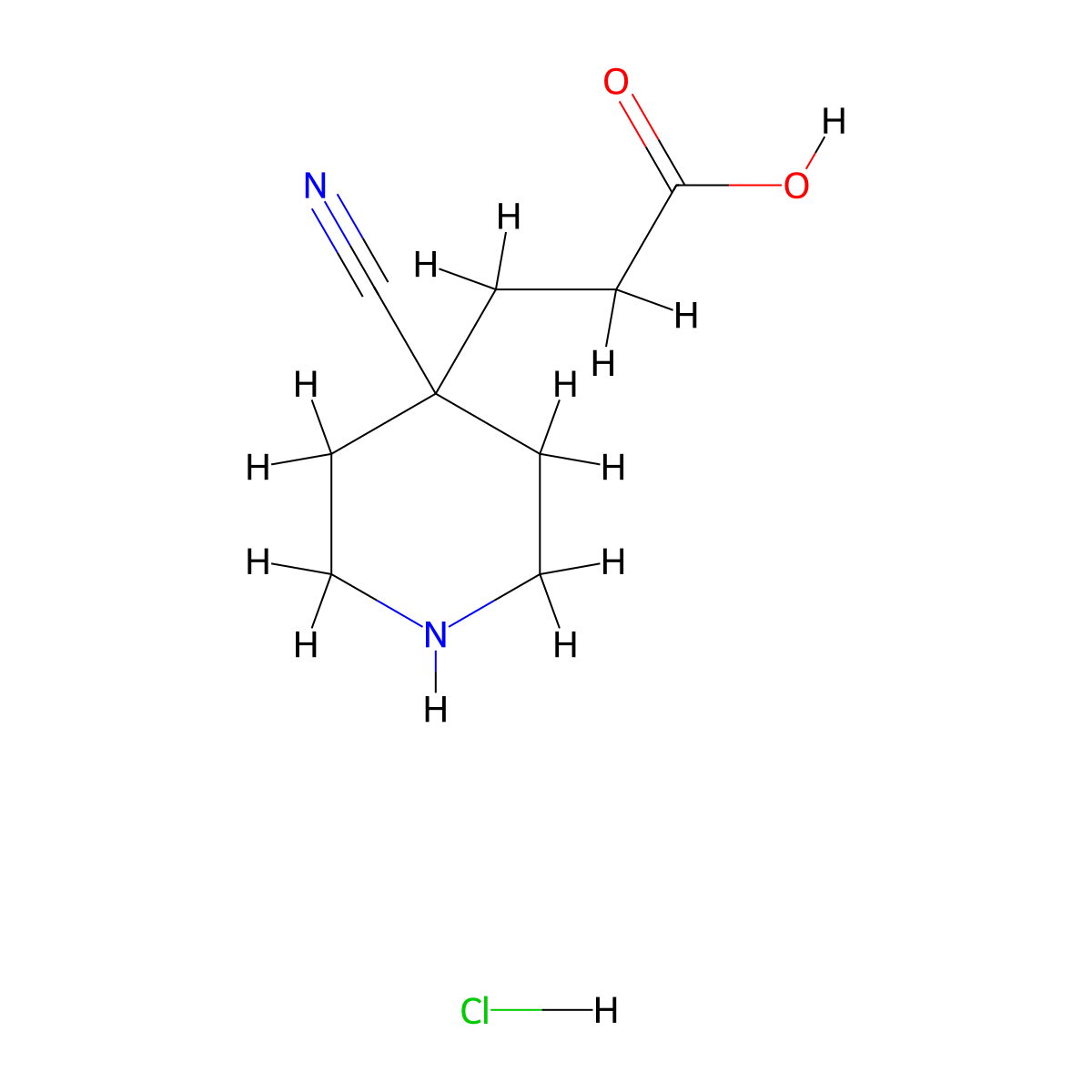 3-(4-Cyanopiperidin-4-yl)propanoic acid;hydrochloride molecular structure, CAS 3017272-93-1