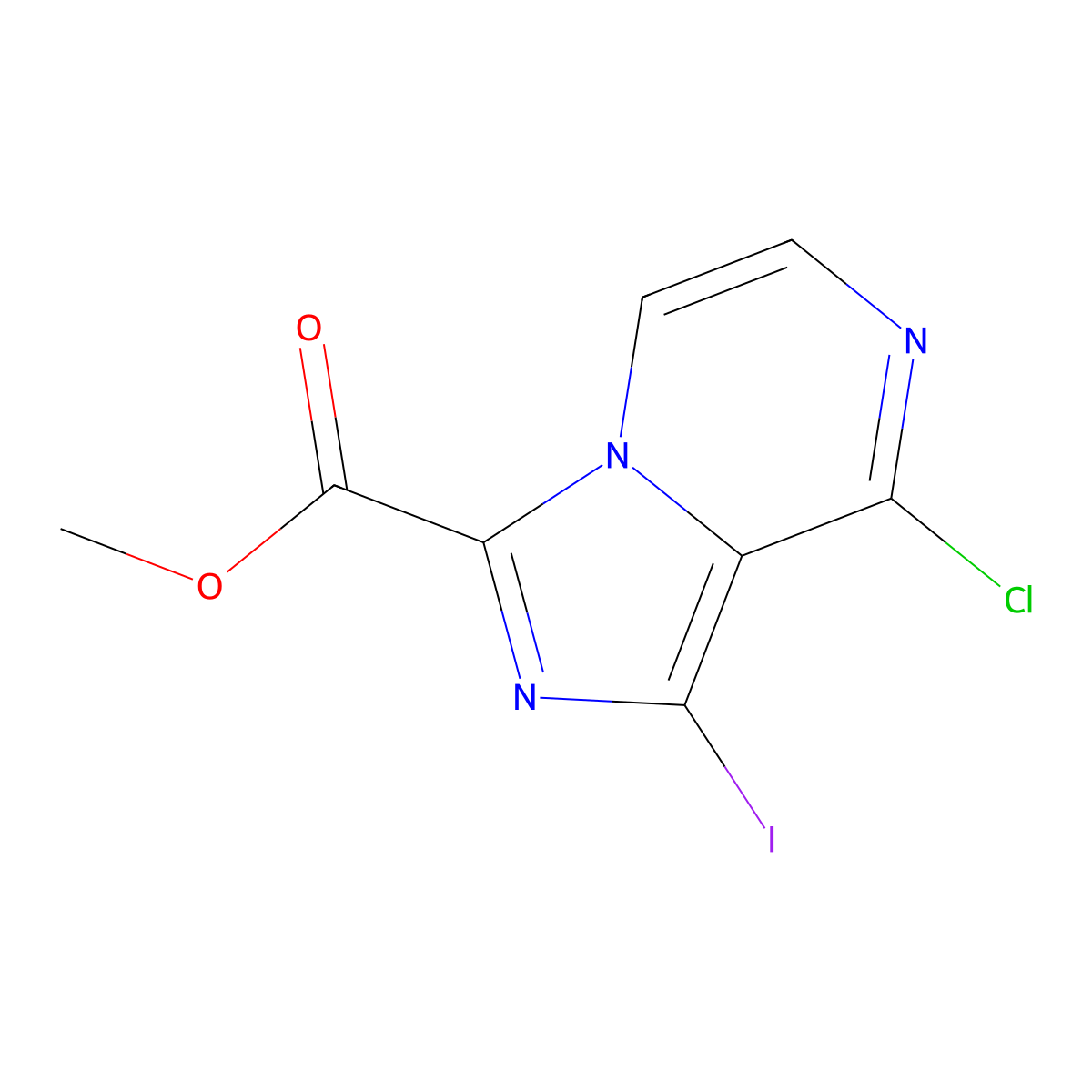 Methyl 8-chloro-1-iodoimidazo[1,5-a]pyrazine-3-carboxylate molecular structure, CAS 3017273-05-8