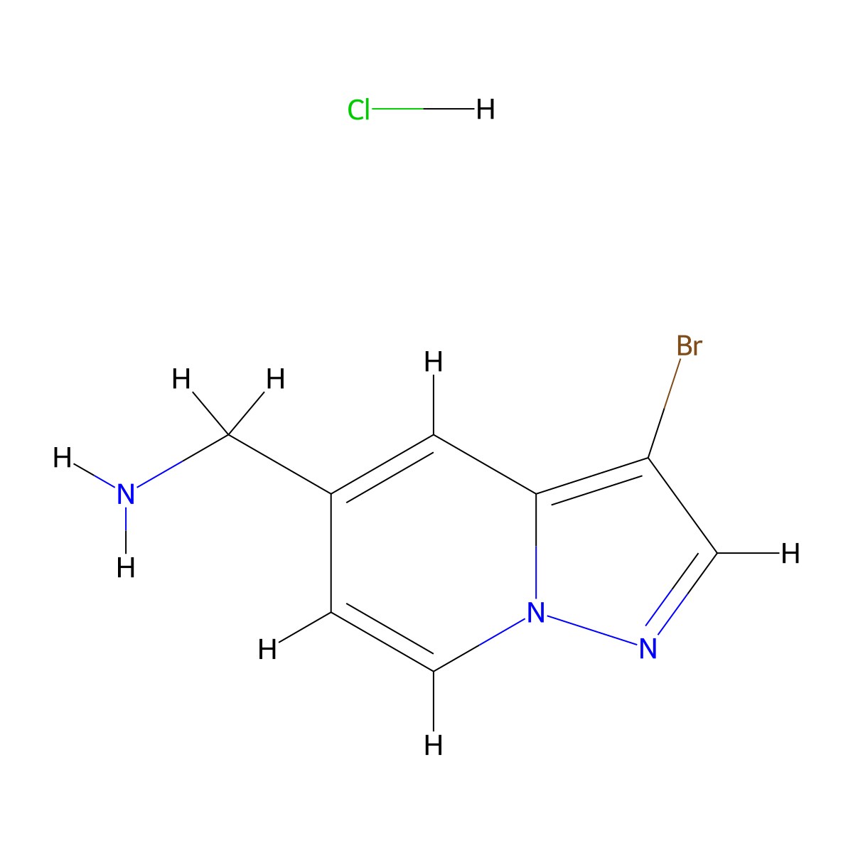 (3-Bromopyrazolo[1,5-a]pyridin-5-yl)methanamine;hydrochloride molecular structure, CAS 3017273-14-9