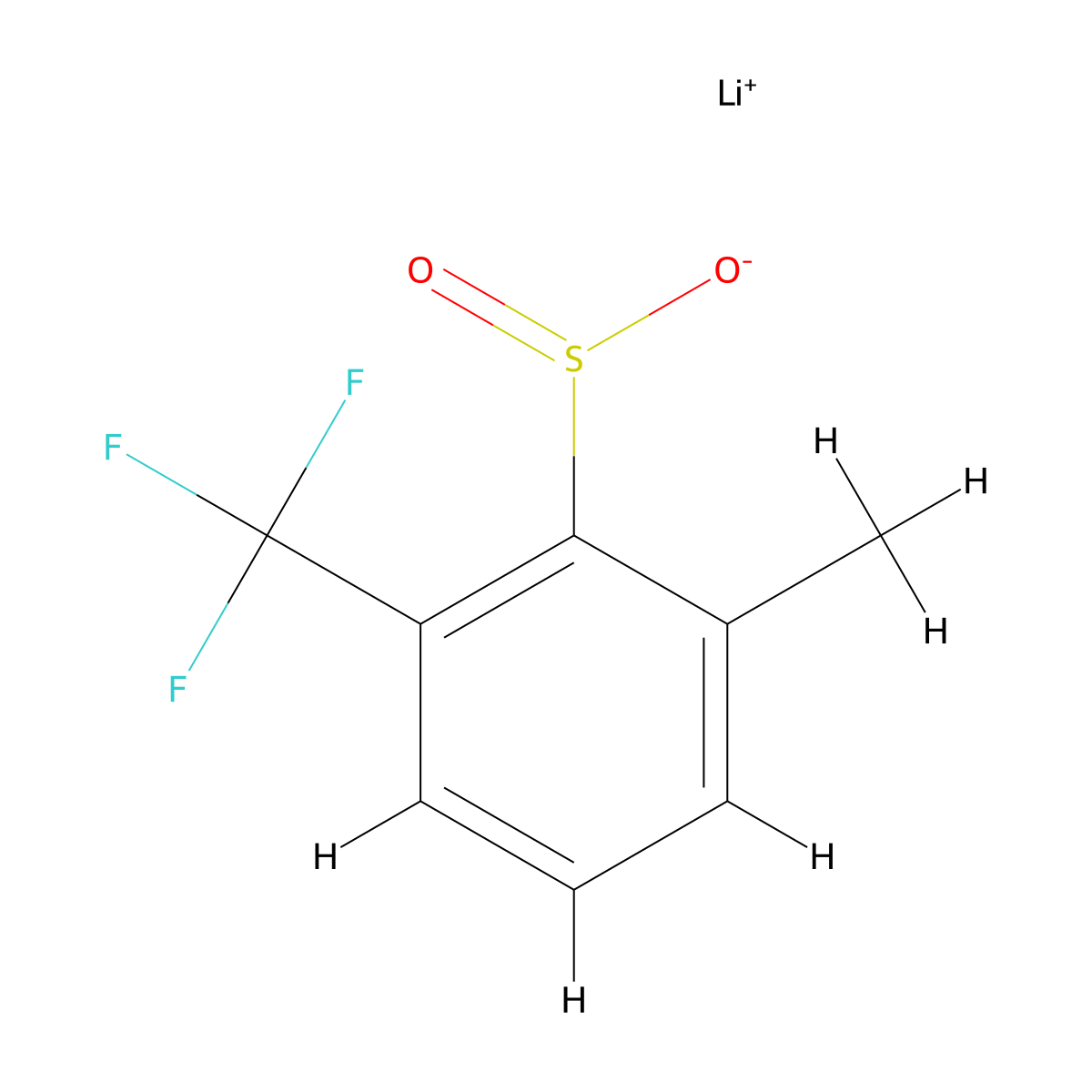 Lithium 2-methyl-6-(trifluoromethyl)benzenesulfinate molecular structure, CAS 3017273-31-0