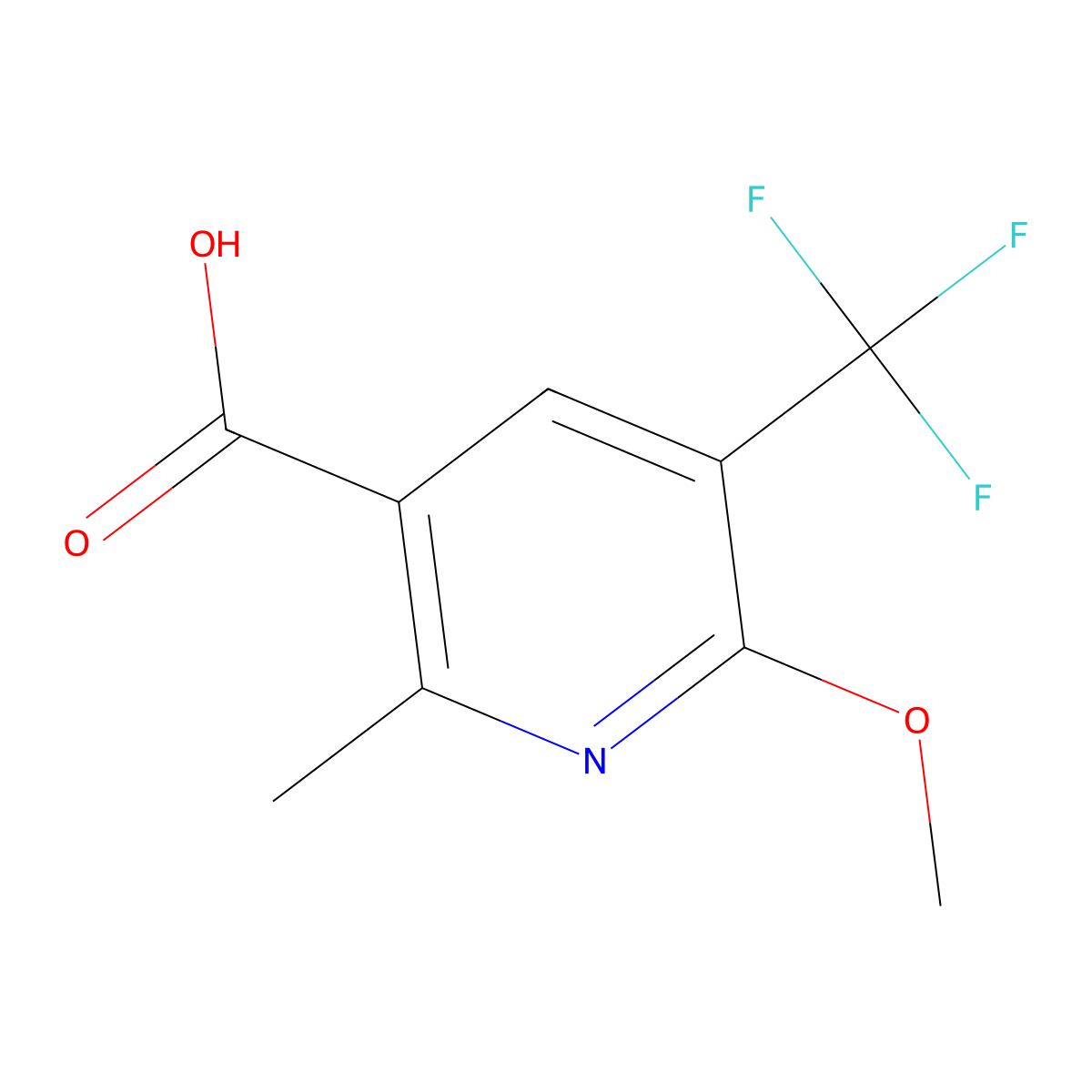 6-Methoxy-2-methyl-5-(trifluoromethyl)nicotinic Acid molecular structure, CAS 3017273-32-1