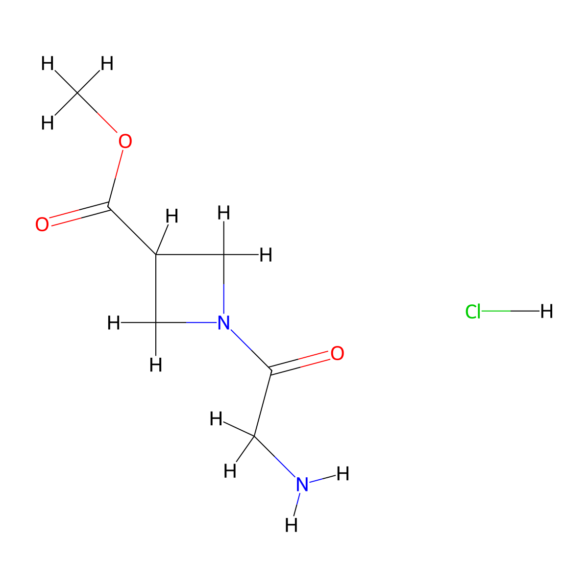 Methyl 1-(2-aminoacetyl)azetidine-3-carboxylate hydrochloride molecular structure, CAS 3017273-35-4
