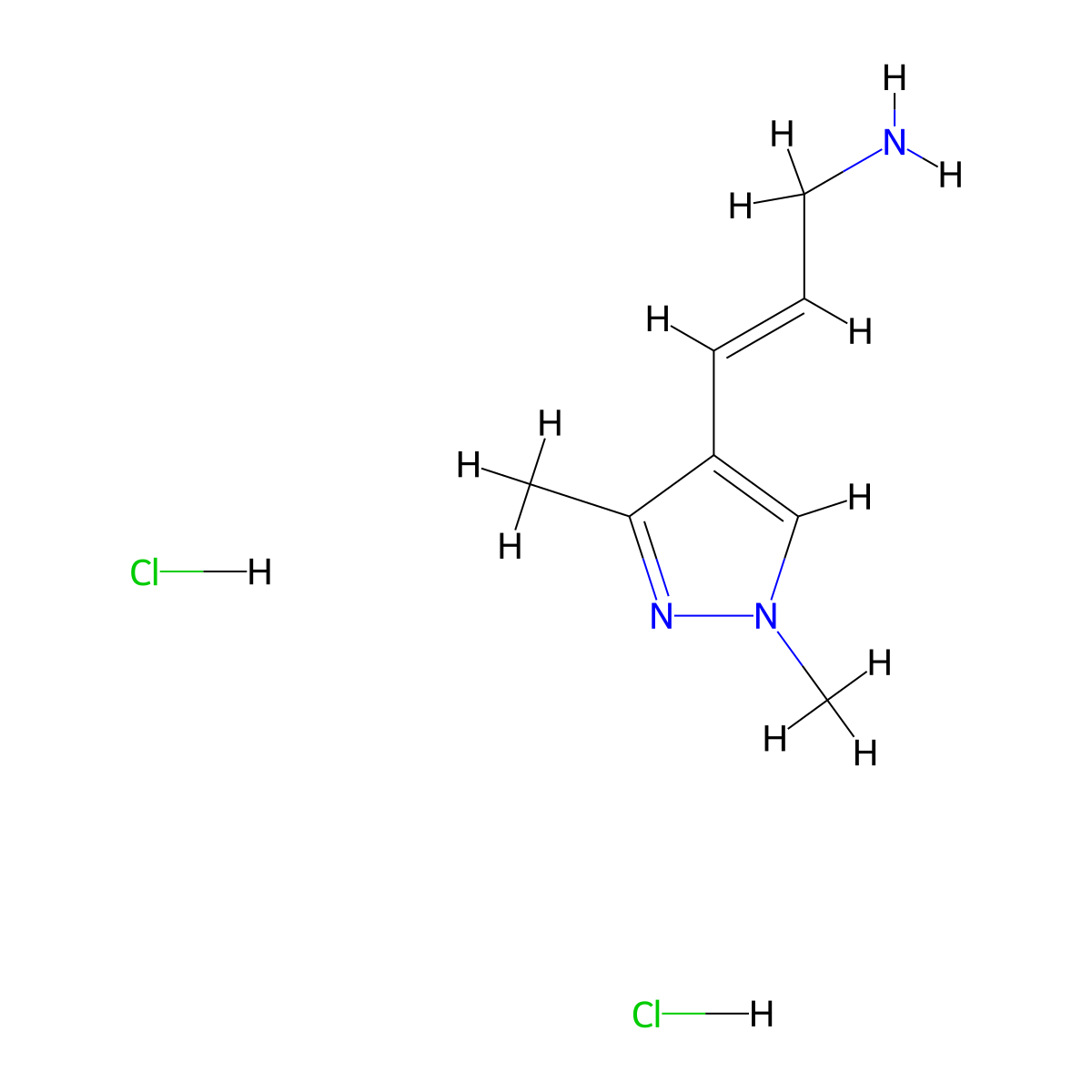 (2E)-3-(1,3-dimethyl-1H-pyrazol-4-yl)prop-2-en-1-amine dihydrochloride molecular structure, CAS 3017325-81-1