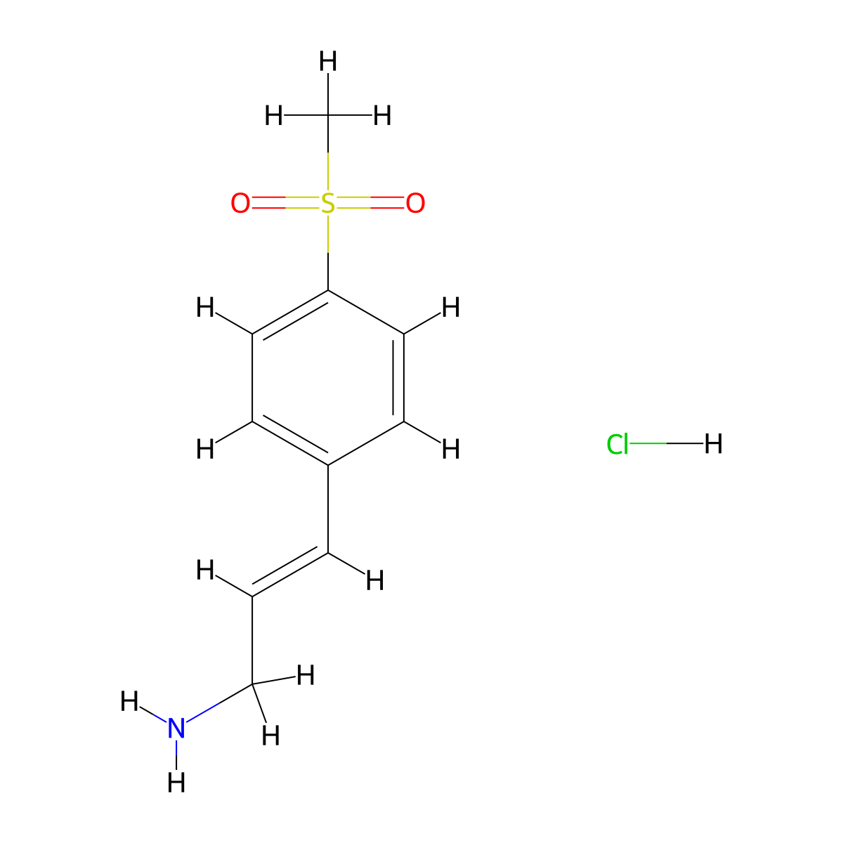 (2E)-3-(4-methanesulfonylphenyl)prop-2-en-1-amine hydrochloride molecular structure, CAS 3017325-86-6