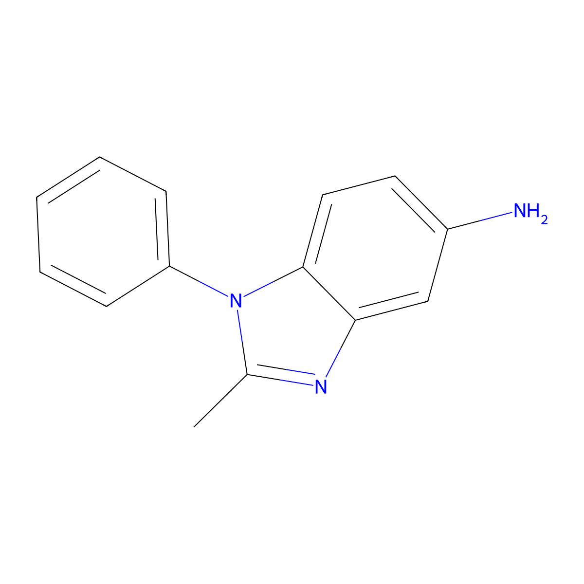 2-methyl-1-phenyl-1H-1,3-benzodiazol-5-amine molecular structure, CAS 3018-68-6