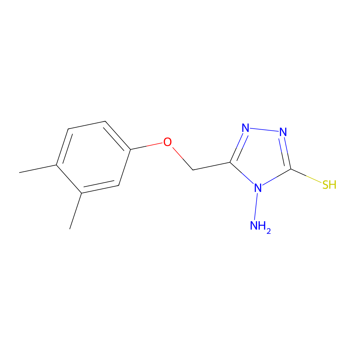 4-amino-5-[(3,4-dimethylphenoxy)methyl]-4H-1,2,4-triazole-3-thiol molecular structure, CAS 301804-96-6