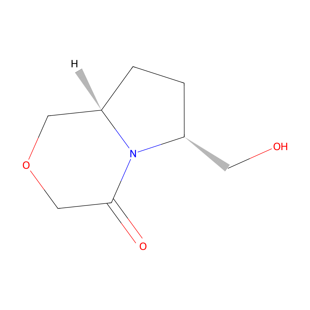 (6R,8AR)-6-(Hydroxymethyl)tetrahydro-1H-pyrrolo[2,1-C][1,4]oxazin-4(3H)-one molecular structure, CAS 3018062-67-1