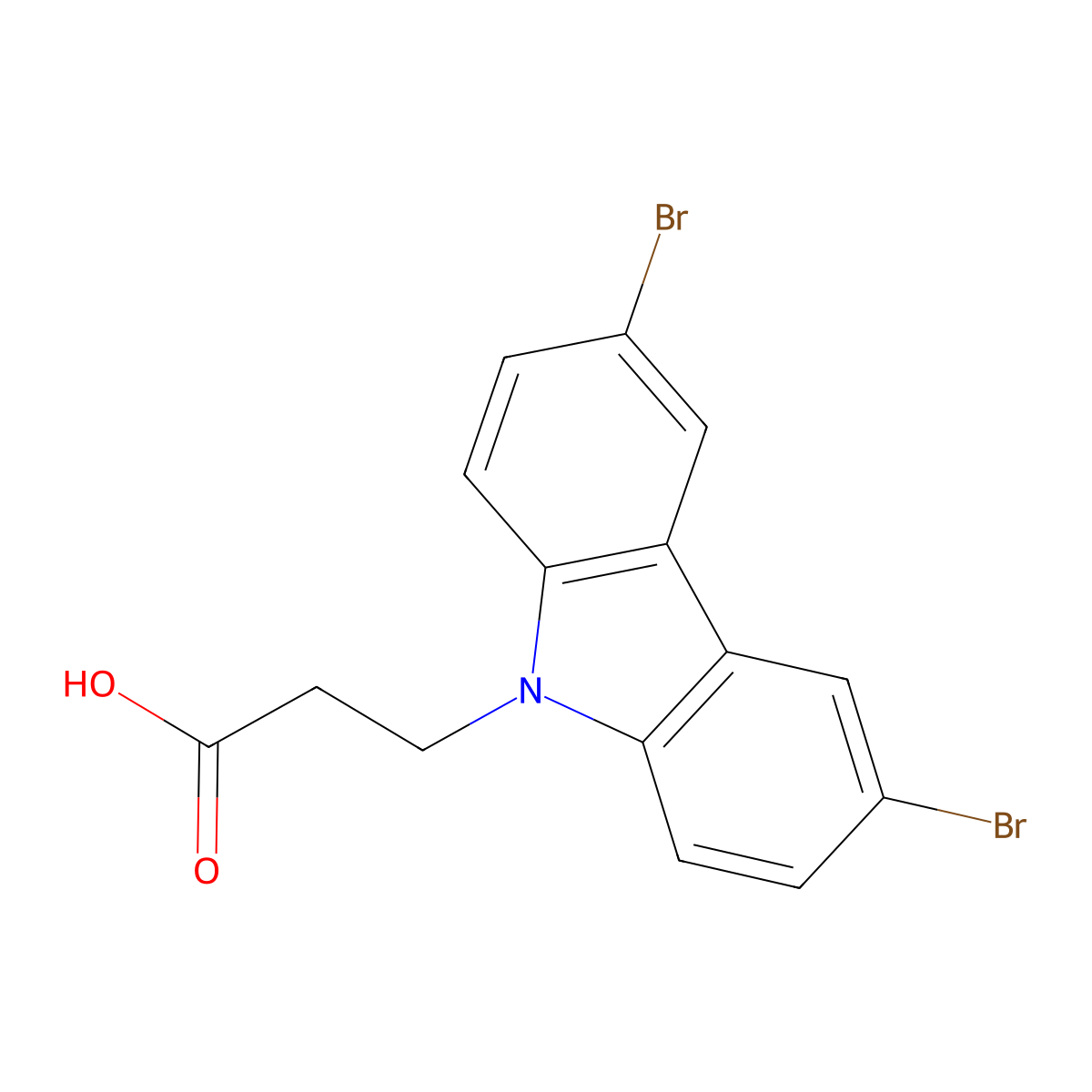 3-(3,6-Dibromo-9H-carbazol-9-YL)propanoicacid molecular structure, CAS 301807-41-0