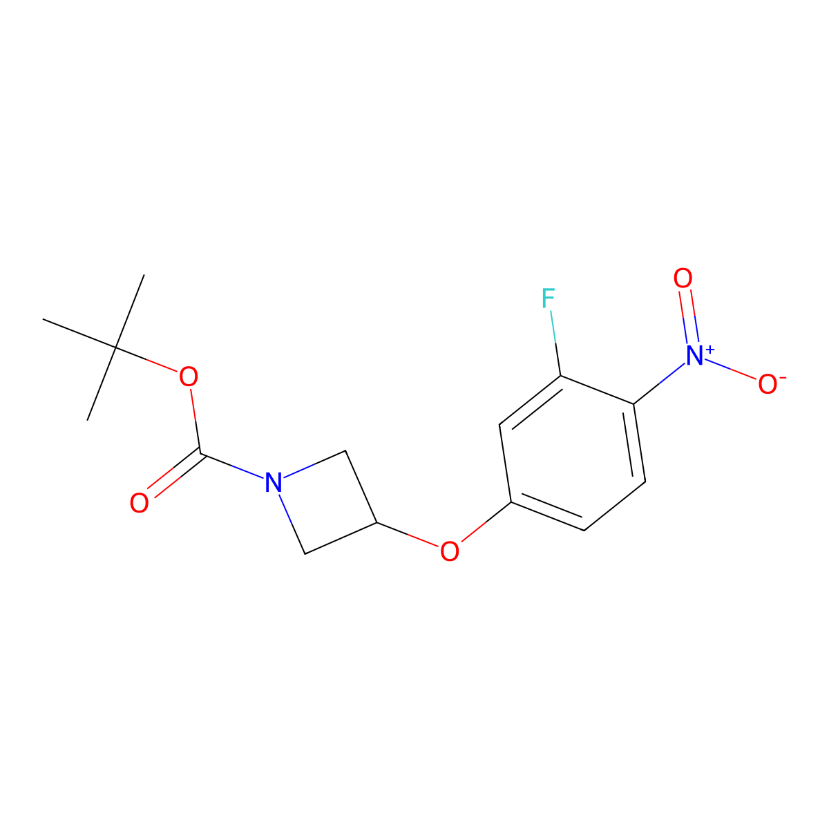 Tert-butyl 3-(3-fluoro-4-nitrophenoxy)azetidine-1-carboxylate molecular structure, CAS 3018086-15-9