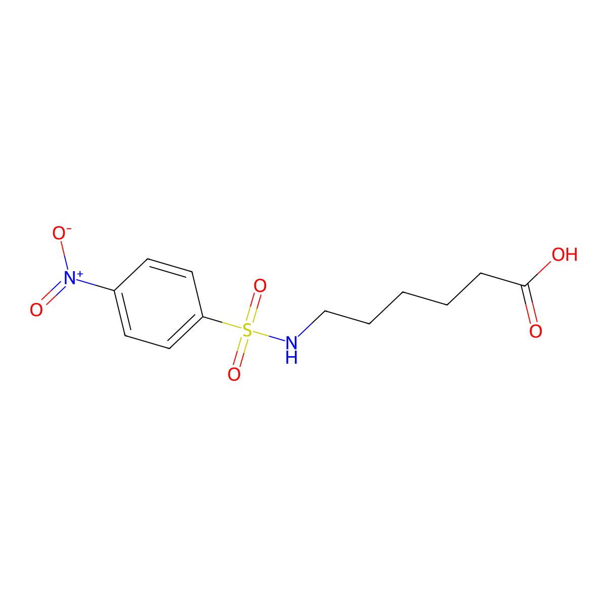 6-{[(4-Nitrophenyl)sulfonyl]amino}hexanoic acid molecular structure, CAS 30181-26-1