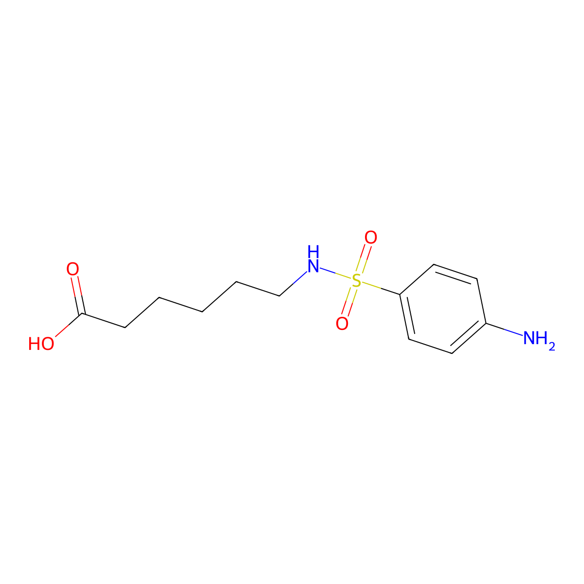 4-(((4-Aminophenyl)sulfonyl)amino)hexanoic acid molecular structure, CAS 30181-27-2