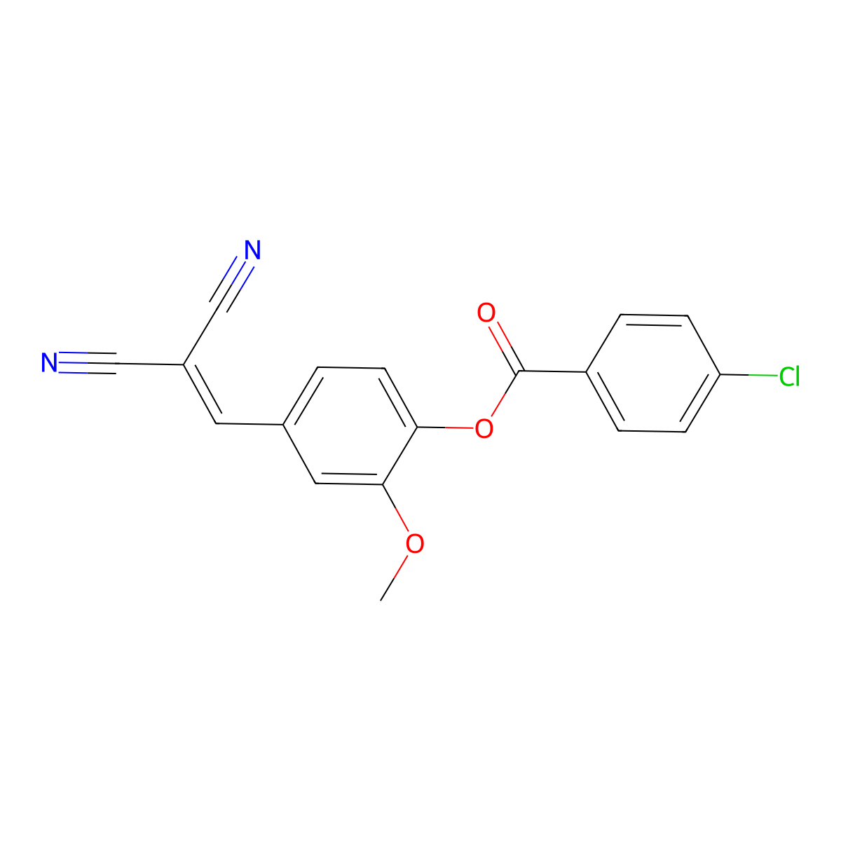 4-(2,2-Dicyanoethenyl)-2-methoxyphenyl 4-chlorobenzoate molecular structure, CAS 301810-25-3