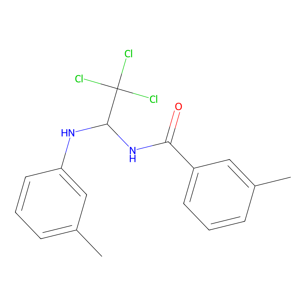 3-methyl-N-[2,2,2-trichloro-1-(3-methylanilino)ethyl]benzamide molecular structure, CAS 301812-56-6