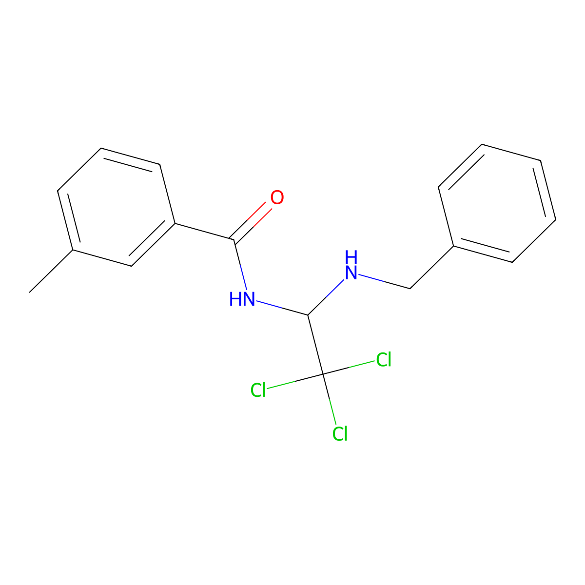 N-[1-(benzylamino)-2,2,2-trichloroethyl]-3-methylbenzamide molecular structure, CAS 301812-65-7