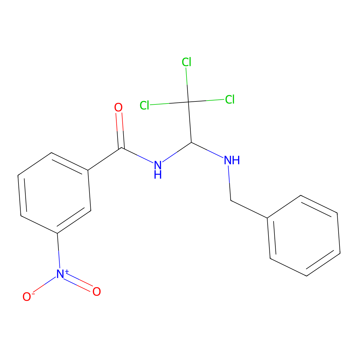 N-[1-(benzylamino)-2,2,2-trichloroethyl]-3-nitrobenzamide molecular structure, CAS 301812-84-0