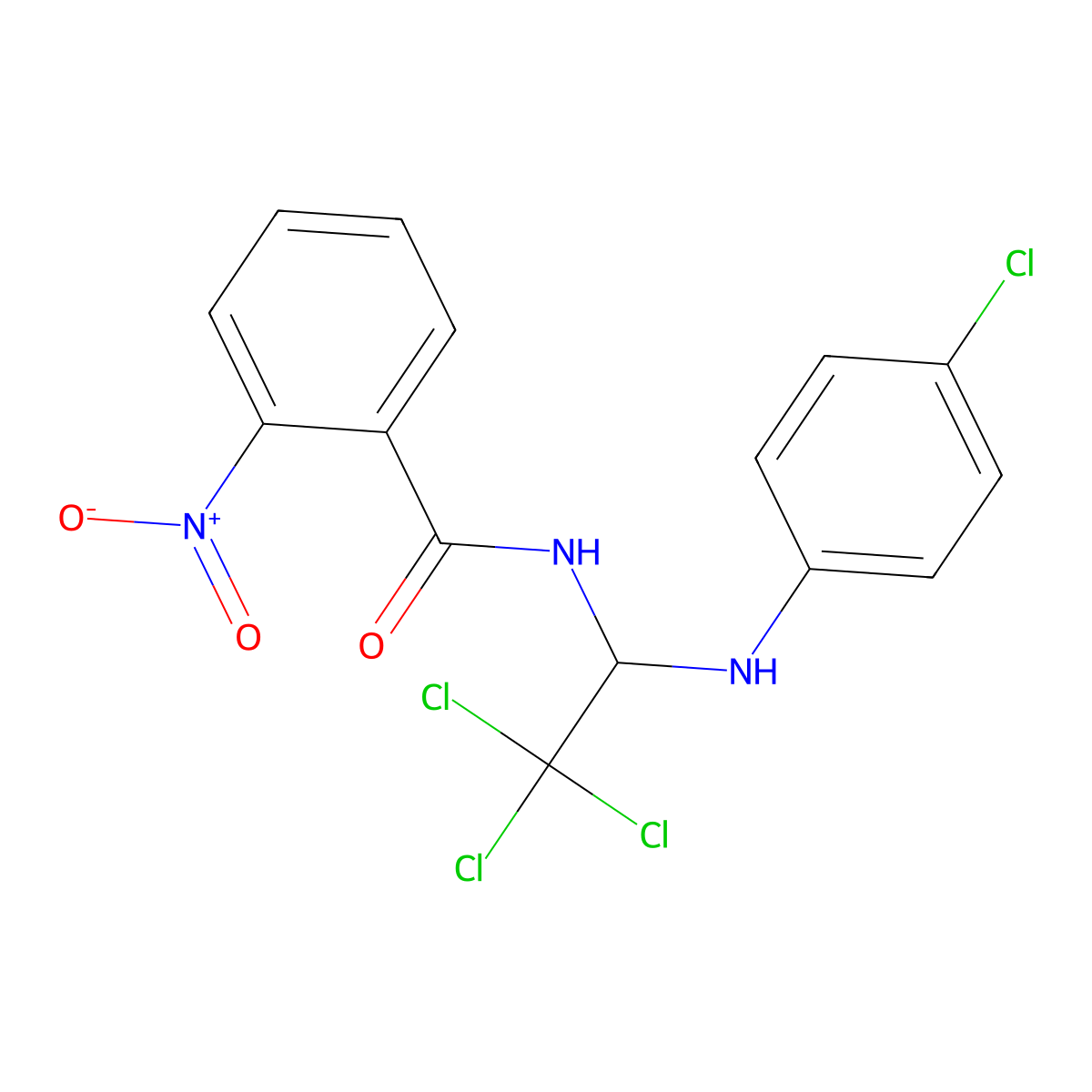 2-nitro-N-[2,2,2-trichloro-1-(4-chloroanilino)ethyl]benzamide molecular structure, CAS 301812-94-2
