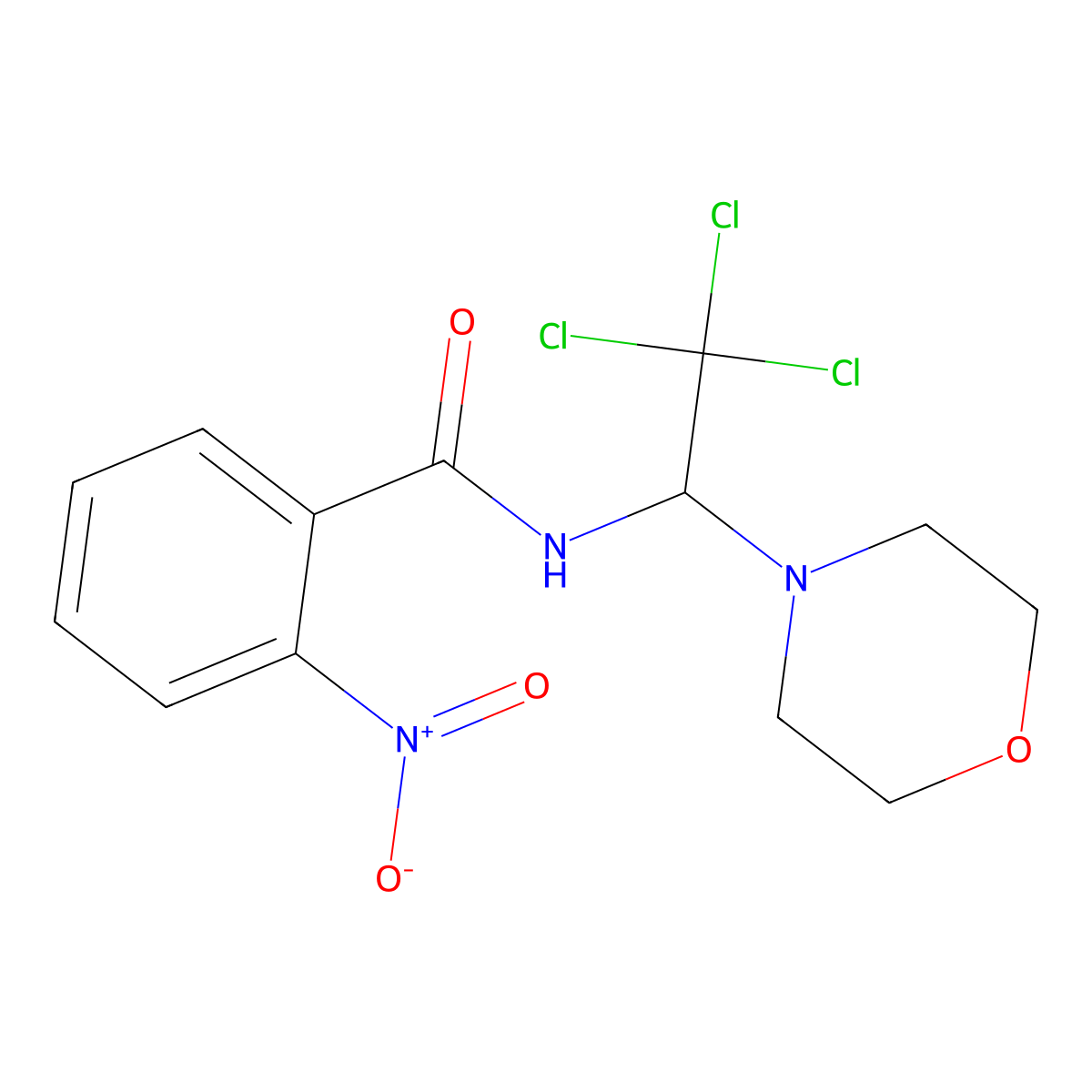 2-nitro-N-[2,2,2-trichloro-1-(4-morpholinyl)ethyl]benzamide molecular structure, CAS 301813-00-3