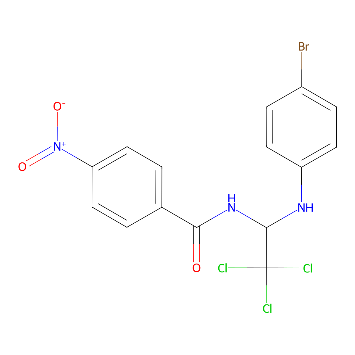 N-[1-(4-bromoanilino)-2,2,2-trichloroethyl]-4-nitrobenzamide molecular structure, CAS 301813-16-1