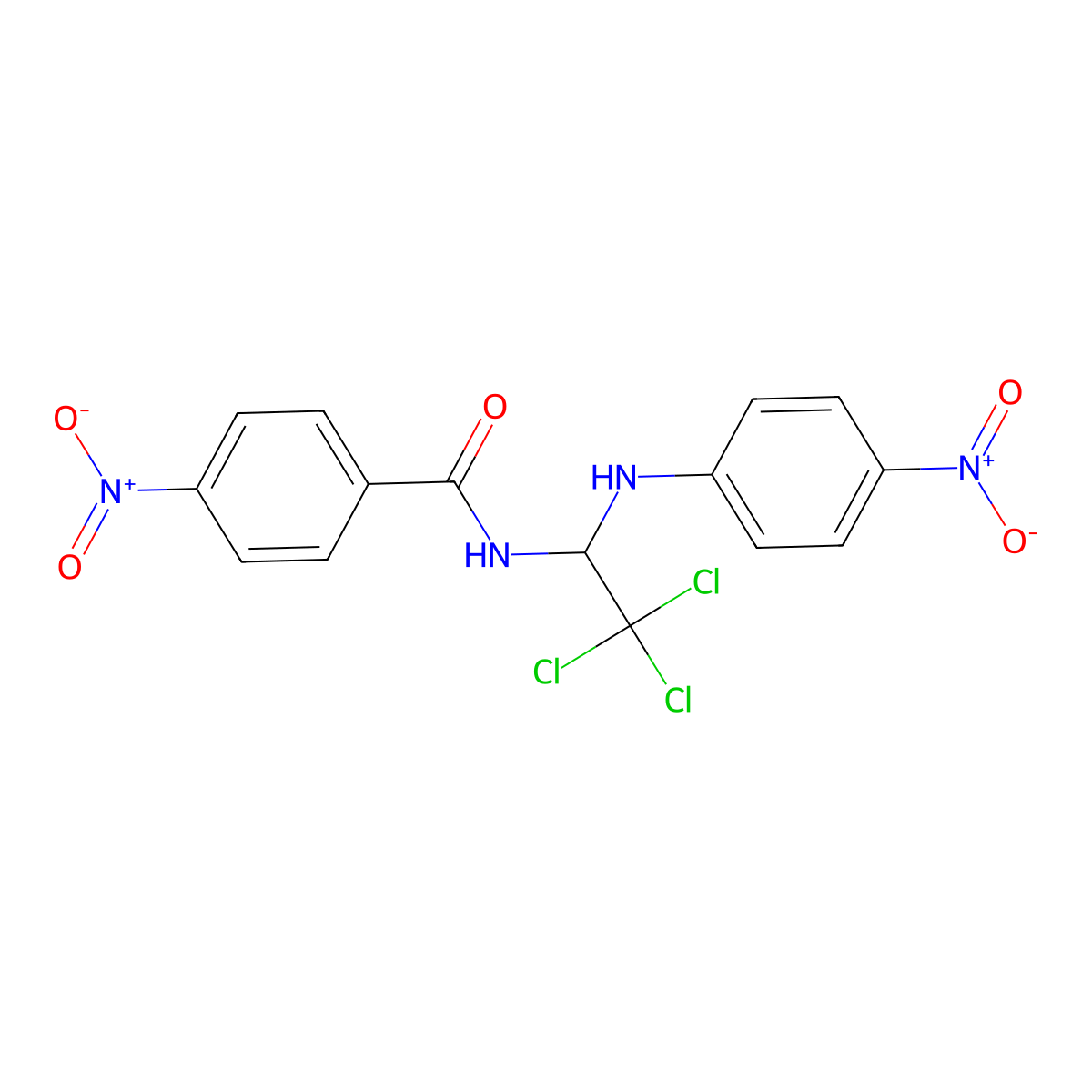 4-nitro-N-[2,2,2-trichloro-1-(4-nitroanilino)ethyl]benzamide molecular structure, CAS 301813-17-2