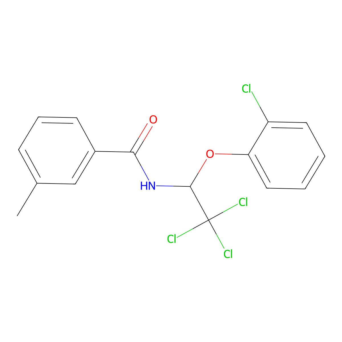 3-methyl-N-[2,2,2-trichloro-1-(2-chlorophenoxy)ethyl]benzamide molecular structure, CAS 301814-67-5
