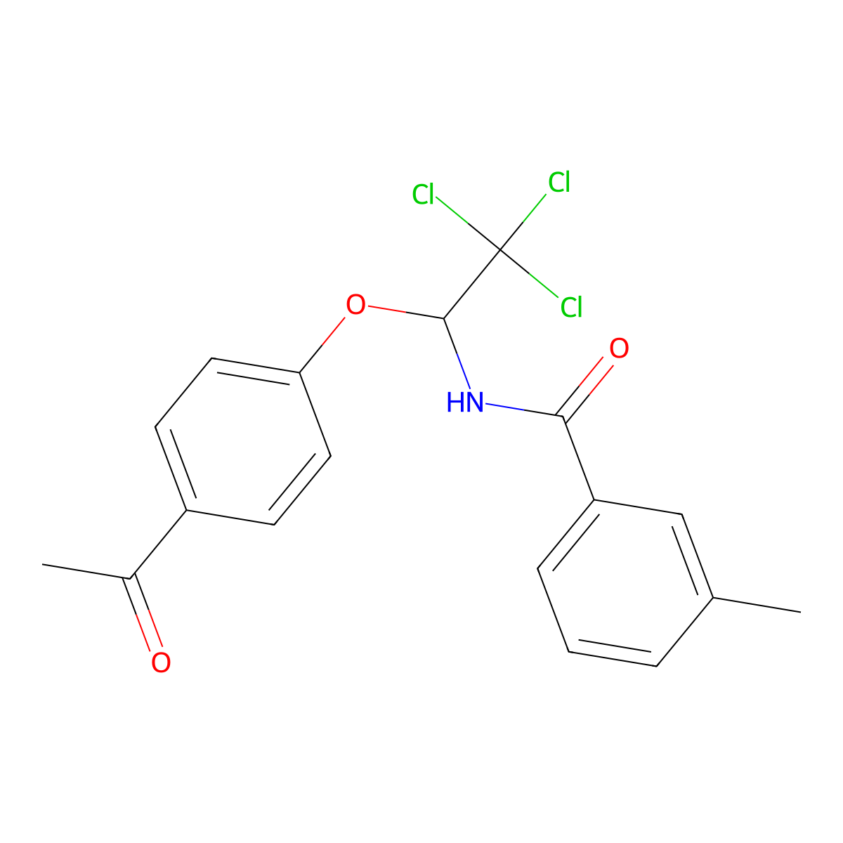 N-[1-(4-acetylphenoxy)-2,2,2-trichloroethyl]-3-methylbenzamide molecular structure, CAS 301814-69-7