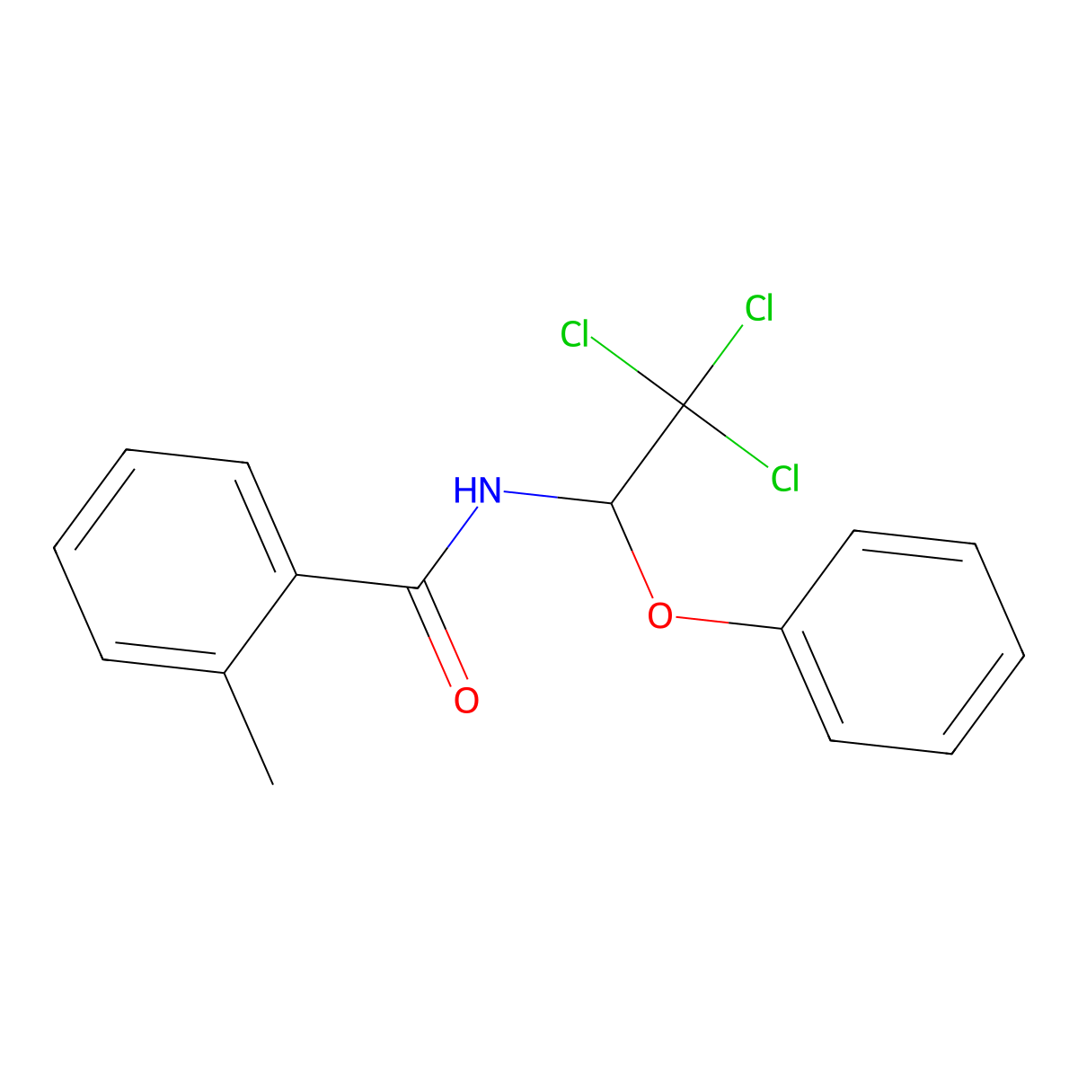 2-methyl-N-(2,2,2-trichloro-1-phenoxyethyl)benzamide molecular structure, CAS 301815-71-4