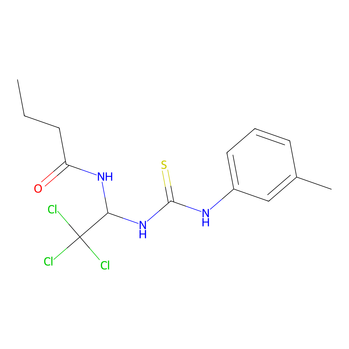 N-[2,2,2-trichloro-1-[(3-methylphenyl)carbamothioylamino]ethyl]butanamide molecular structure, CAS 301815-81-6