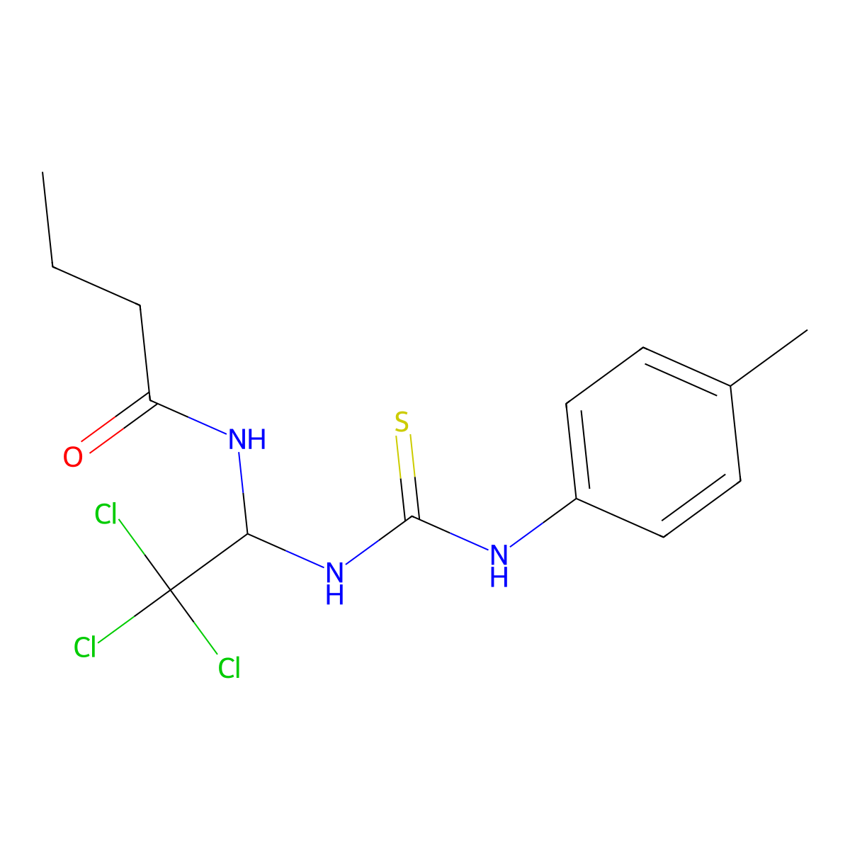 N-[2,2,2-trichloro-1-[(4-methylphenyl)carbamothioylamino]ethyl]butanamide molecular structure, CAS 301815-83-8