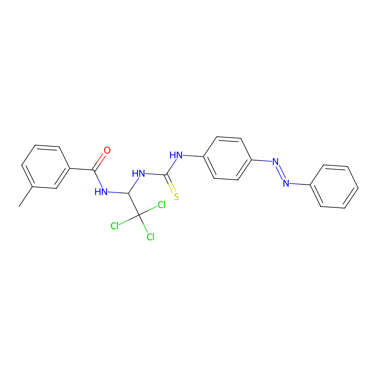 3-methyl-N-{2,2,2-trichloro-1-[({4-[(E)-phenyldiazenyl]phenyl}carbamothioyl)amino]ethyl}benzamide molecular structure, CAS 301816-36-4