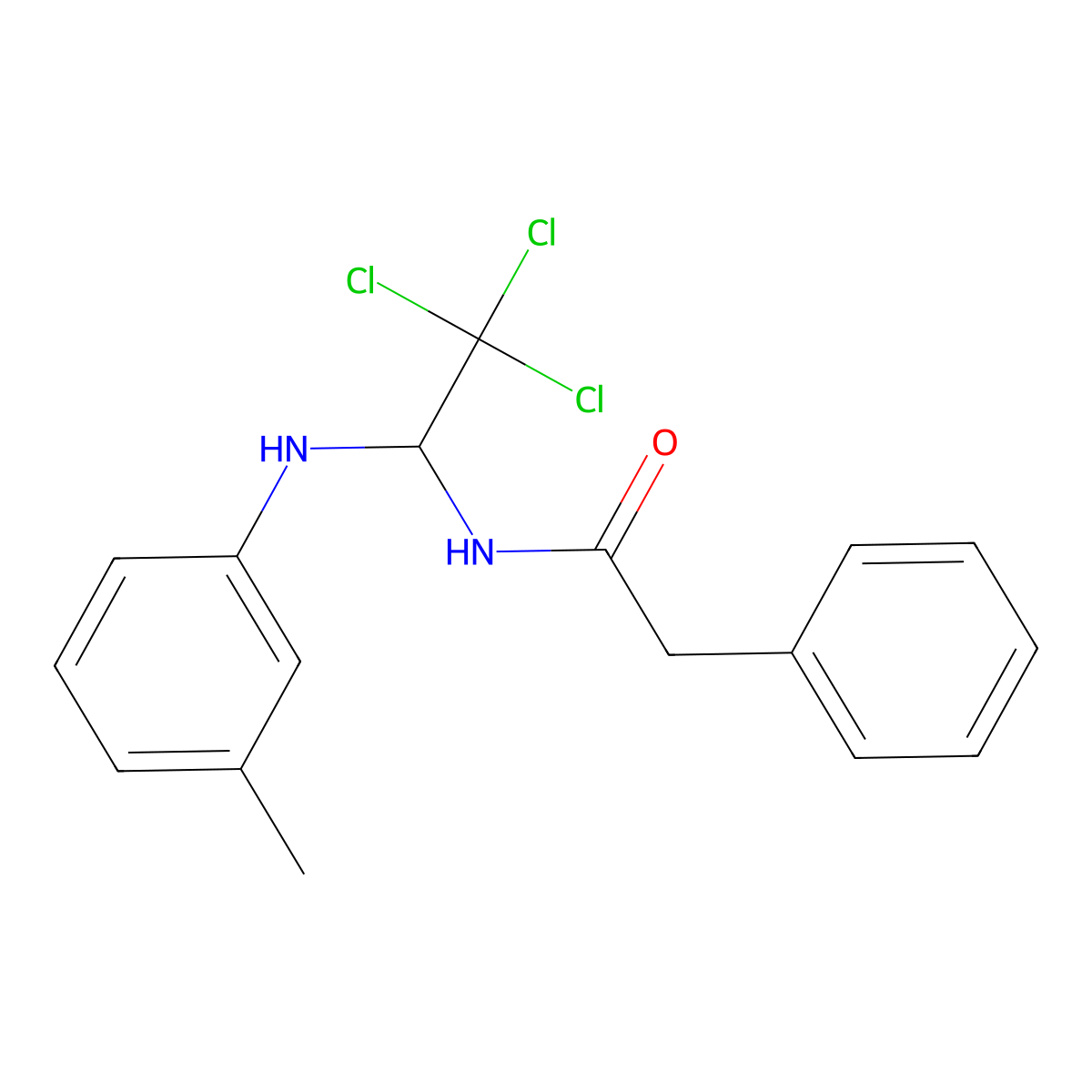 2-phenyl-N-{2,2,2-trichloro-1-[(3-methylphenyl)amino]ethyl}acetamide molecular structure, CAS 301816-56-8