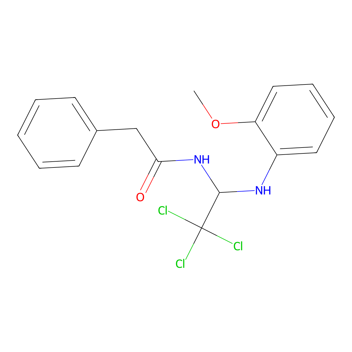 2-phenyl-N-[2,2,2-trichloro-1-(2-methoxyanilino)ethyl]acetamide molecular structure, CAS 301816-59-1