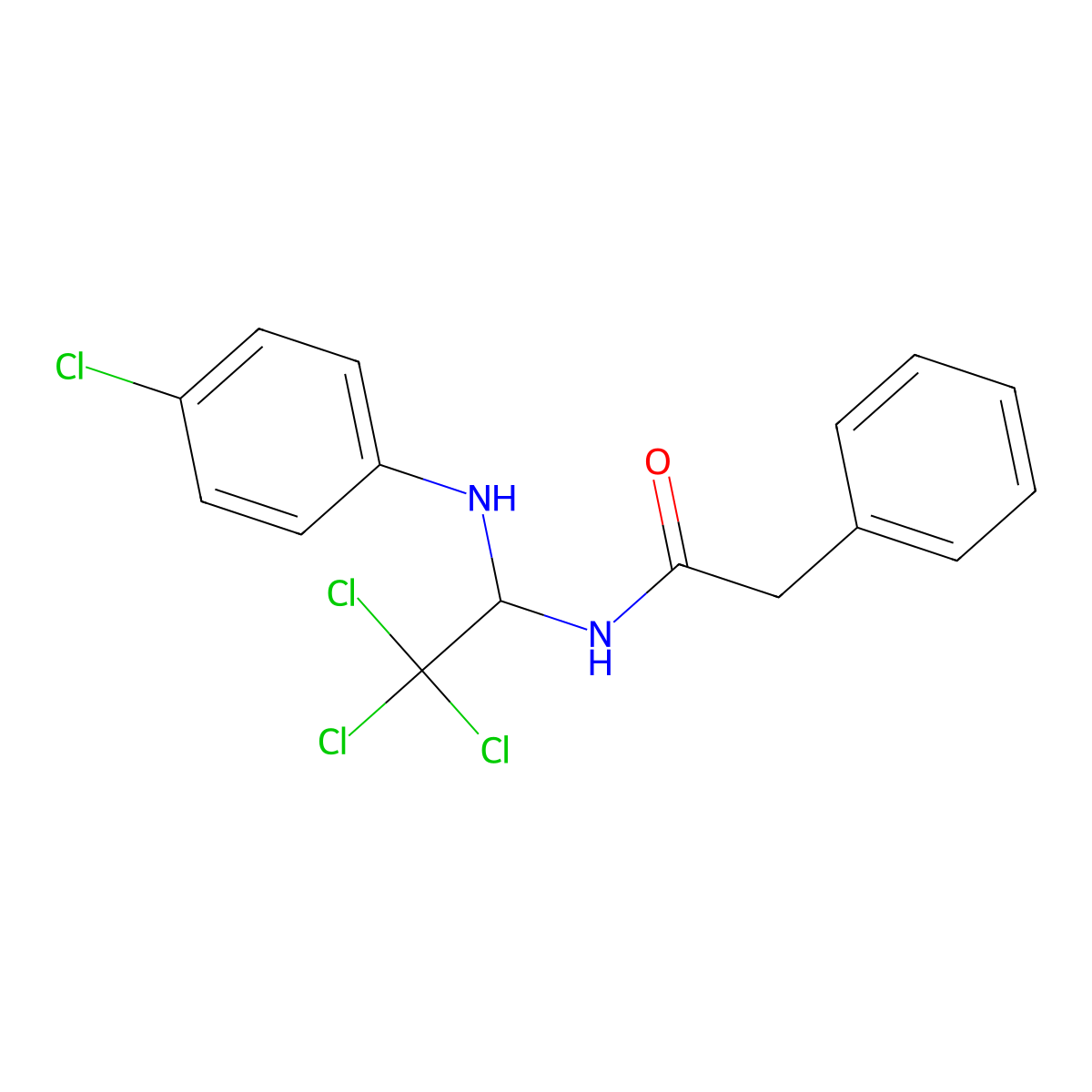 2-phenyl-N-{2,2,2-trichloro-1-[(4-chlorophenyl)amino]ethyl}acetamide molecular structure, CAS 301816-64-8